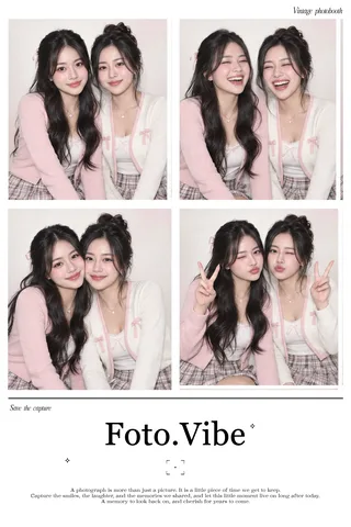 Mẫu khung in Foto Vibe: cặp đôi tạo dáng trong khung hồng pastel